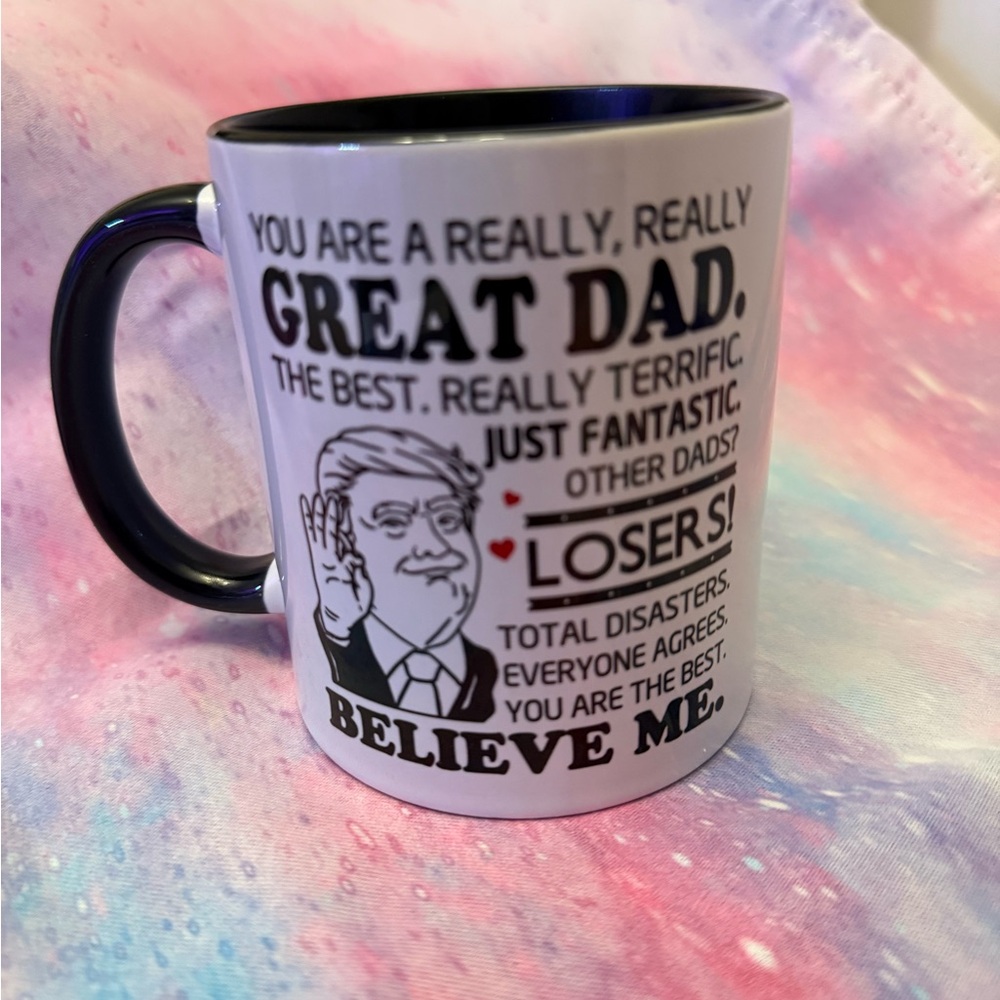 Black & White Novelty 'Great Dad' Coffee Mug - Believe Me